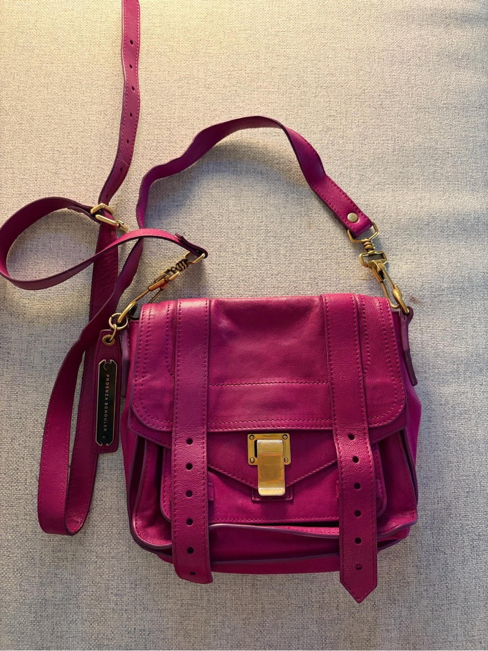 Proenza Schouler Fuchsia Pink Leather Crossbody Bag
